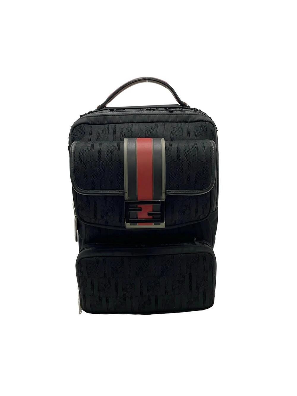 Fendi Black Red Dark Gray Nylon Rubber #339807F57B